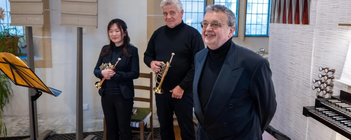 Kirchenmusiker Matthias Dreißig (rechts) am 19. Januar bei seiner Verabschiedung.